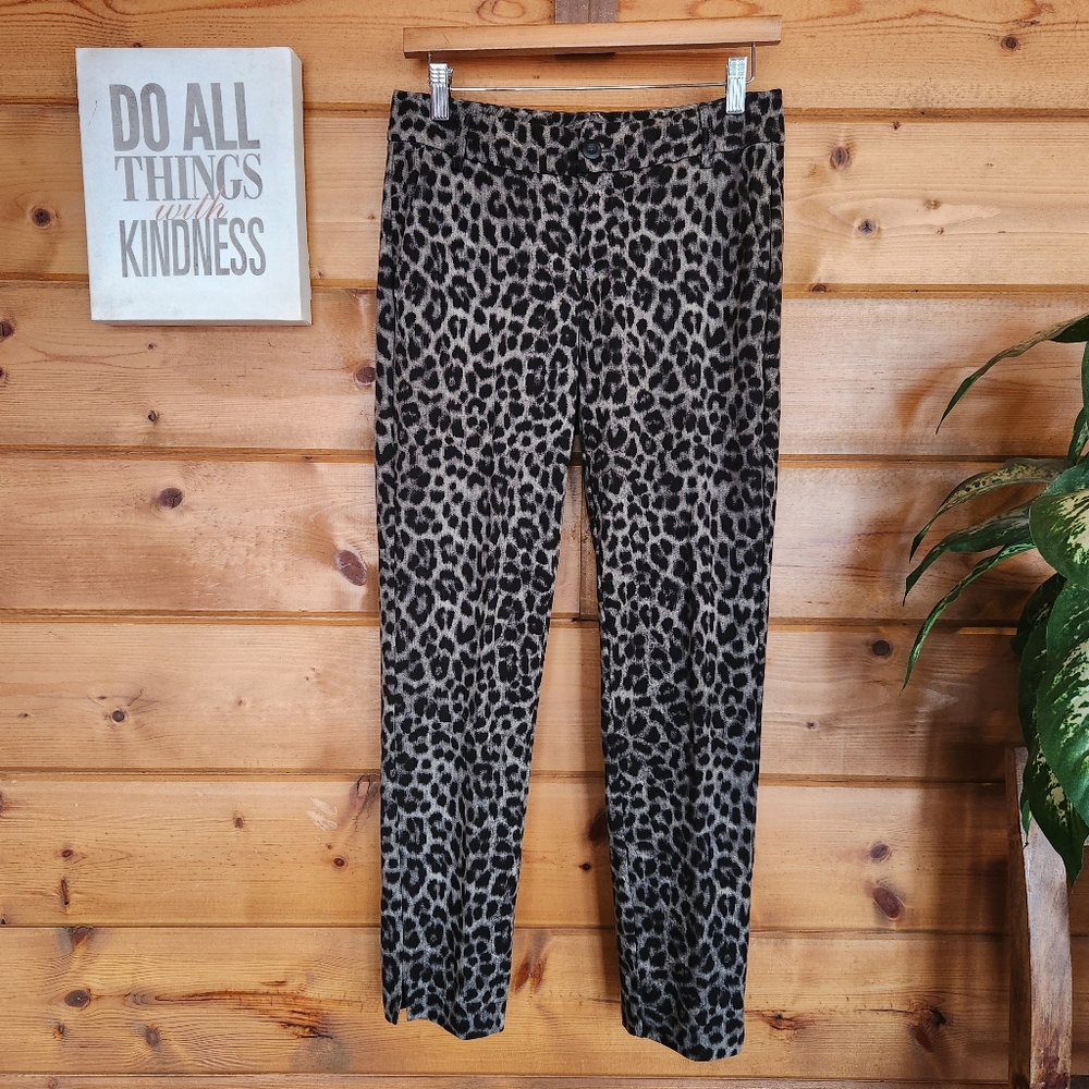 Cabi Jungle Trouser Leopard Print Ankle Pants Stretch Style #3393 Size‎ 4 X 27"
